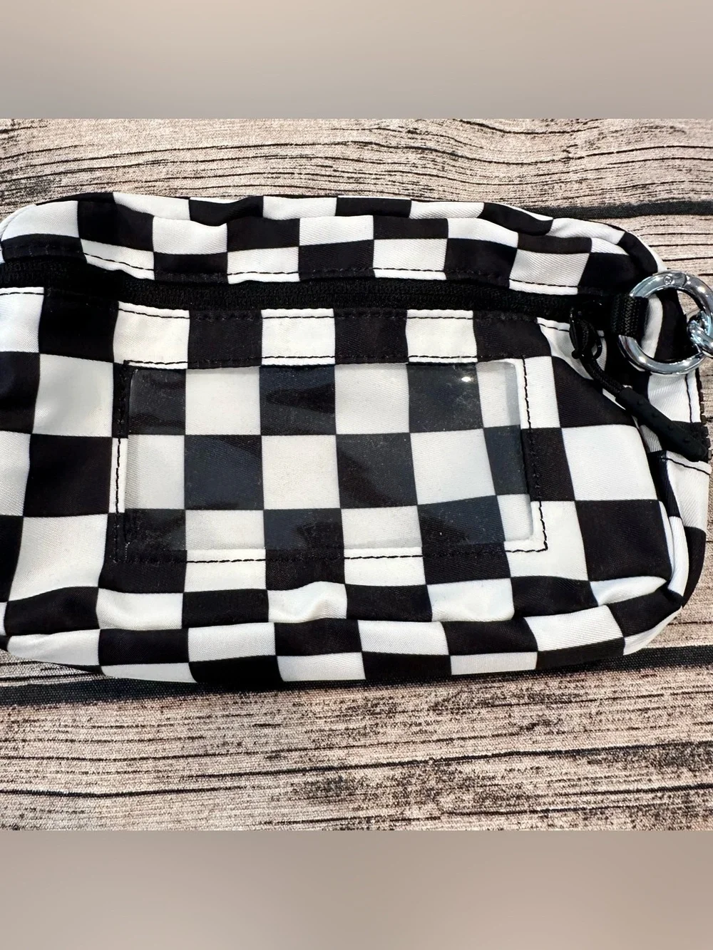 NWOT Emmafy Clutchy Wallet Uno in Black & White Checkered, Wristlet, Clutch